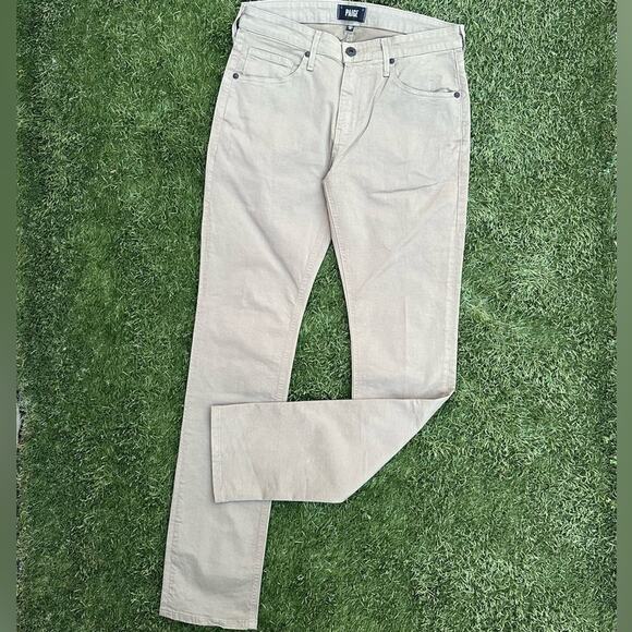 Paige Heritage Federal Slim Straight Denim Jean Iron Mountain Grey Khaki Pant 29 - Picture 1 of 10